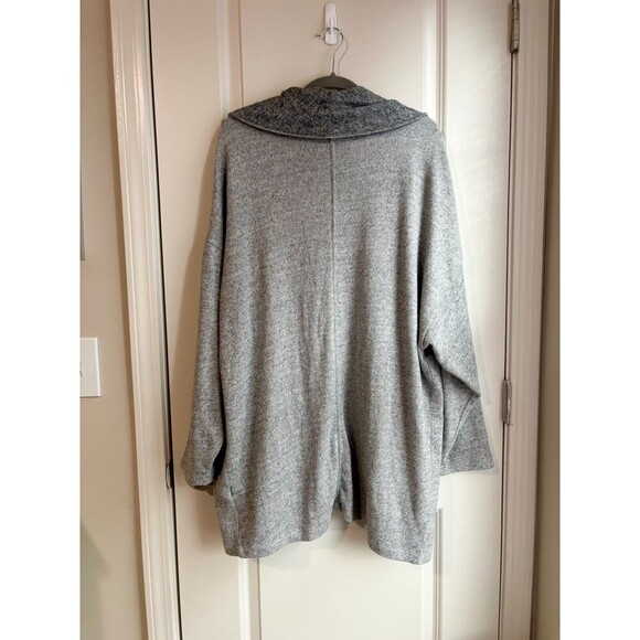 Banana Republic Sweater Womens M/L Gray Knit Cardigan Shawl Collar Minimalist - Picture 3 of 6